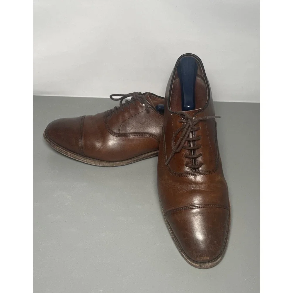 Allen Edmonds Park Avenue Dress Shoes Men's Brown Cap-Toe Oxfords Size 9 D